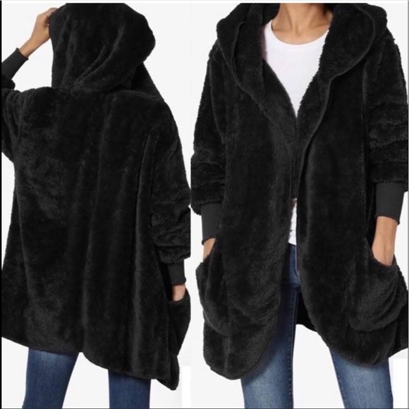 Only 2 left❤️New! Cozy, warm, Sherpa hooded coat - Picture 4 of 7